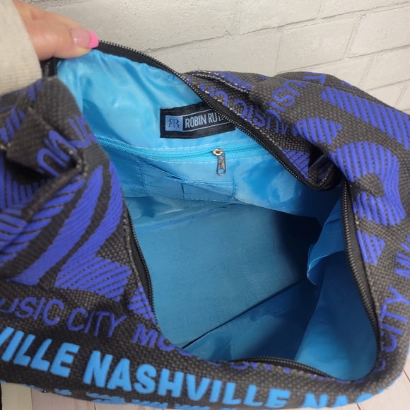 Robin Ruth Nashville Stylish Blue and Black Tote Bag - Picture 5 of 5